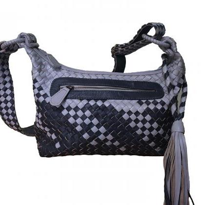 Handwoven Hobo Shoulder Bag Handmade Purse Genuine..