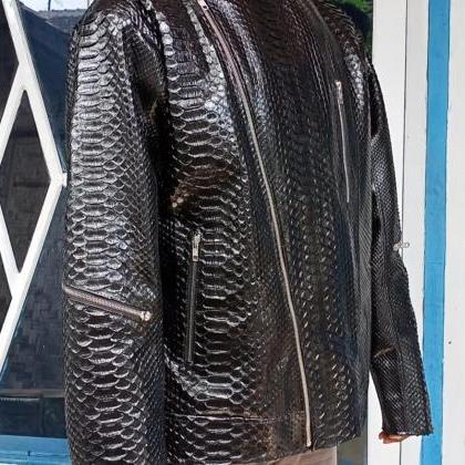 Men's Motorcycle Jacket Genuine Black..