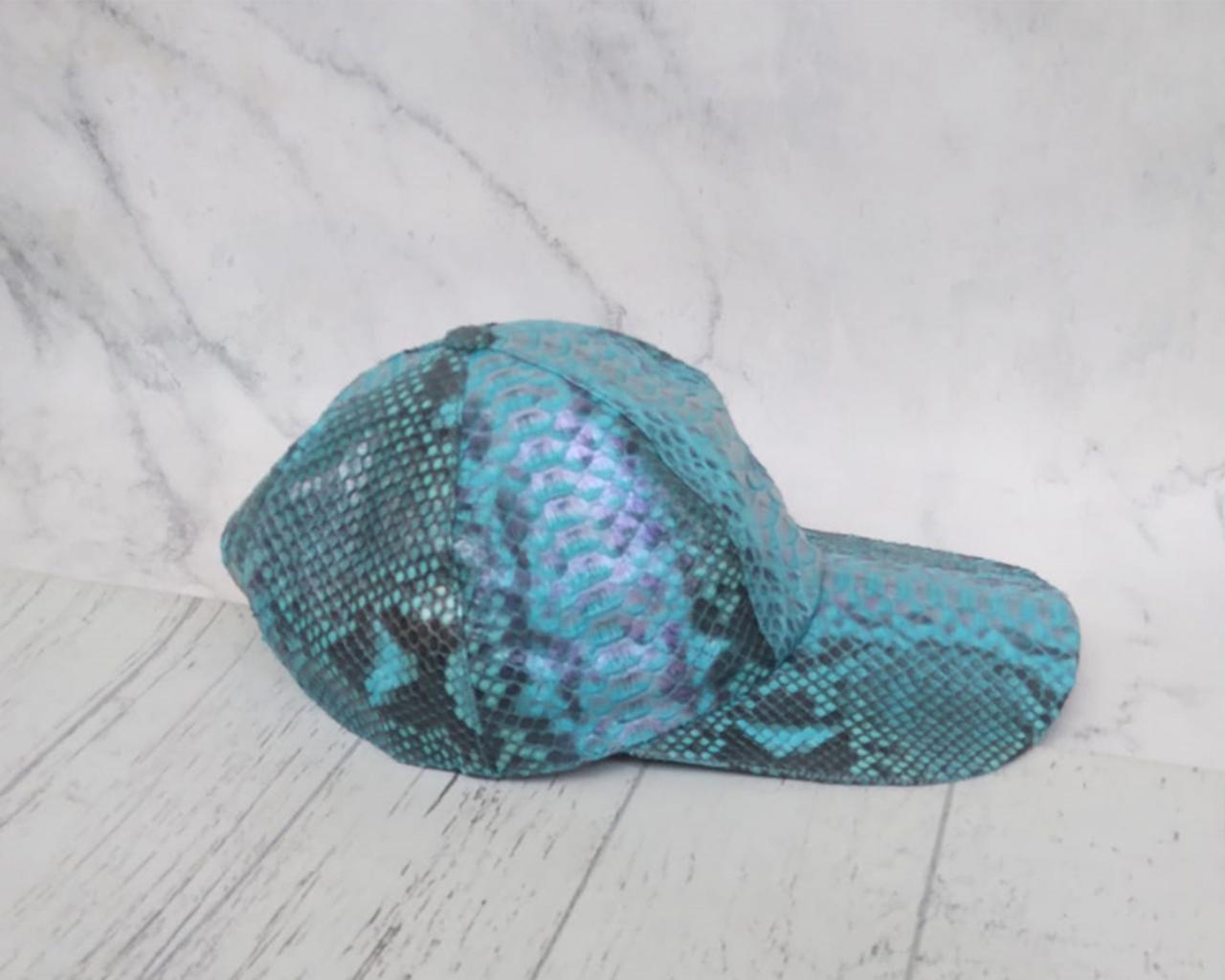Python Snakeskin Hats for Men with Elastic Closure Caps Style