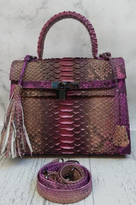 Baby Pinky Beige Snakeskin Python Shoulder Designer Evening Handbags For Women