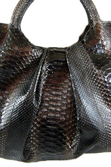 Hobo Bag Crossbody Python Snakeskin Leather Pattern